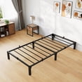 thumbnail image 1 of CazToi Base de cama plataforma de metal de 25 cm tamaño Individual, soporte de alta resistencia de 800 libras, no necesita somier, almacenamiento bajo la cama, 1 of 7