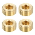 thumbnail image 1 of 4Pcs Brass Pipe Plug Fitting, 1/2" BSP Male Internal Hex Thread Socket Pipe Plug, 1 of 6