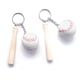 thumbnail image 1 of 2 piezas de llaveros de béisbol y bate de madera, mini llavero de béisbol con bate de madera para fiesta temática deportiva de 2,95 pulgadas, 1 of 5