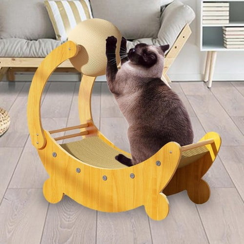 Colourtree 21.1" L x 10.08" W x 22.05" H Cat Scratching Board Cat Scratch Pad, Cat Scratch Ball Decoration Cats Nest, Cat Scratcher Toy Lounge Bed for Kitty Dogs Furniture Protection
