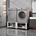 thumbnail image 4 of Laundry Pedestal 18 In Height with Storage Shelf, 700lbs Weight Capacity Washing Machine Stands for Most Washers and Dryers, Assembly Required, White, 2 Pack, 4 of 8