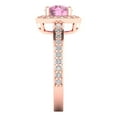 thumbnail image 3 of Solitaire with Accents Engagement Ring for Women - 1.335ct Simulated Pink Diamond in 14K Rose Gold Promise Ring, 3 of 6