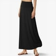 thumbnail image 6 of YUTK Women Maxi Skirt Long Flowy Pleated High Waisted with Pockets Summer Casual Elastic Waist A-Line Skirts Black S-Xl, 6 of 8