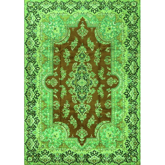 Ahgly Company Indoor Rectangle Persian Green Traditional Area Rugs, 2' x 3'