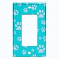 thumbnail image 5 of Metal Light Switch Plate Cover Puppy Dog Paw Prints Teal Gray DOG034, 5 of 13