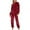 Red, variant on Oksale Womens Fleece Sweatsuit 2 PC Sherpa Lined Long Sleeve Sweatshirts Elastic Soft Cozy Sweatpants Warm Winter Pajama Sets Brown XL