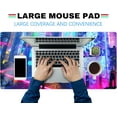 thumbnail image 3 of Japanese Street Desk Mat Futuristic Neon City Print Mouse Pad, Exclusive Desk Mats, XXL Large Gaming Mousepad 31.5"x15.75", Office Decor for Women Girls Keyboard Mat Laptop Computer Mat, 3 of 6