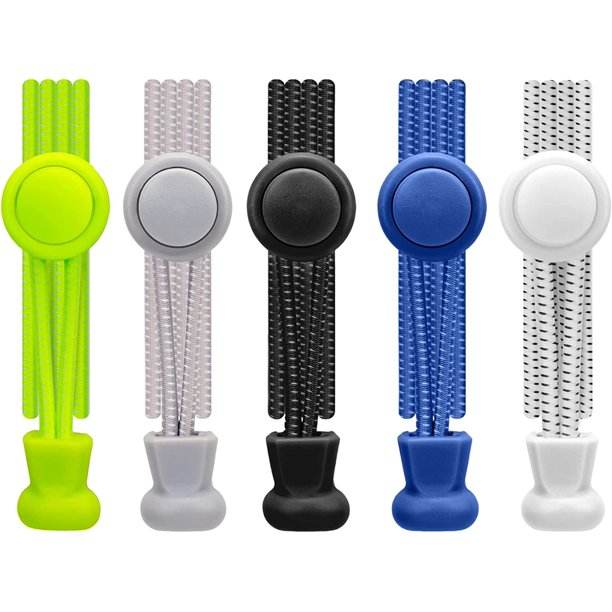 5 pares de cordones elásticos autoblocantes para niños, sin ataduras, cordones elásticos sin inmovilizador con 100 cm para adultos, ancianos, discapacitados, corredores, maratón, triatlón
