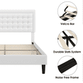 thumbnail image 6 of Homfa Queen Size Bed, Button PU Leather Upholstered Platform Bed Frame with Adjustable Headboard, White, 6 of 9