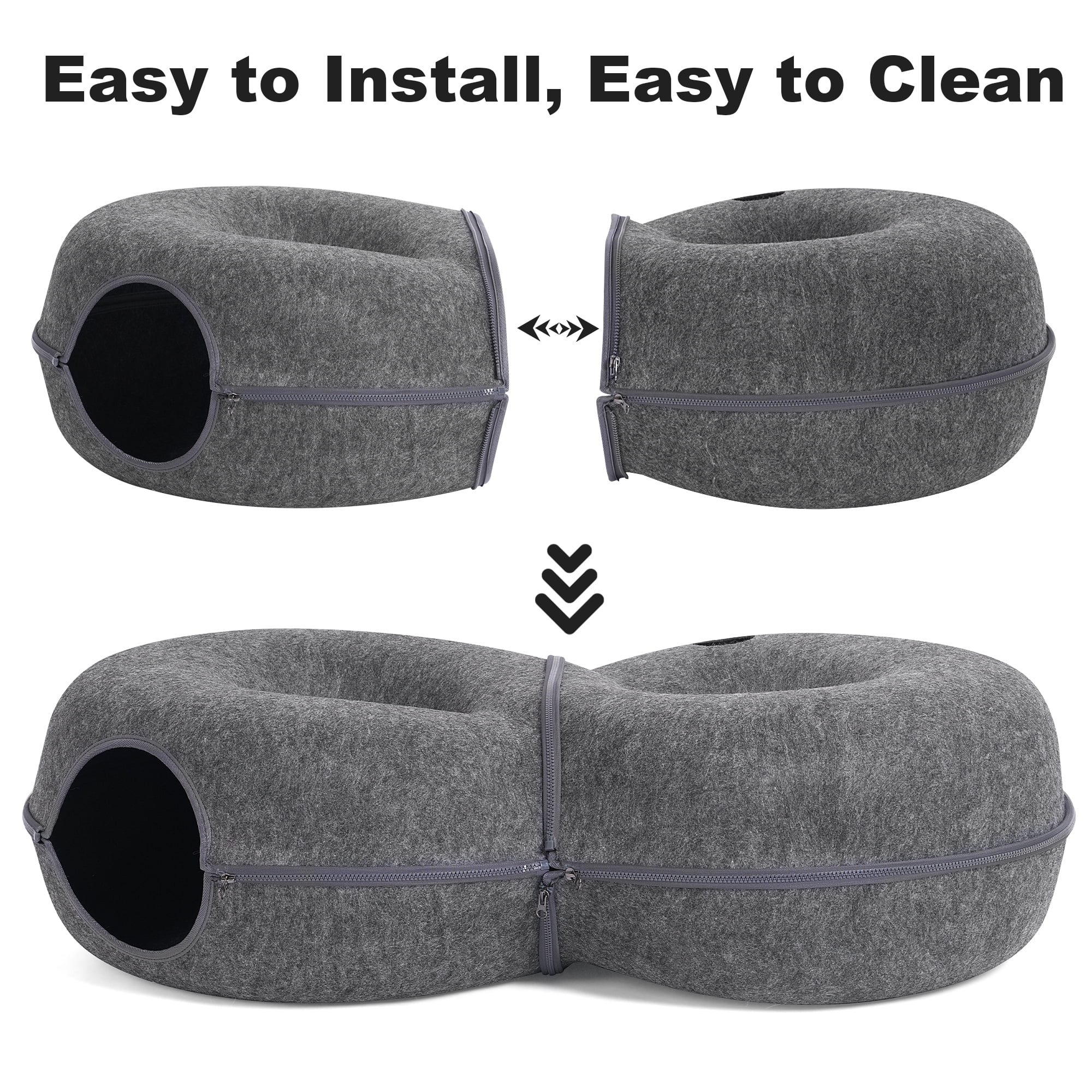 DOOKRON 8-Shaped Large Cat Tunnel Bed,  Peekaboo Cat  Cave