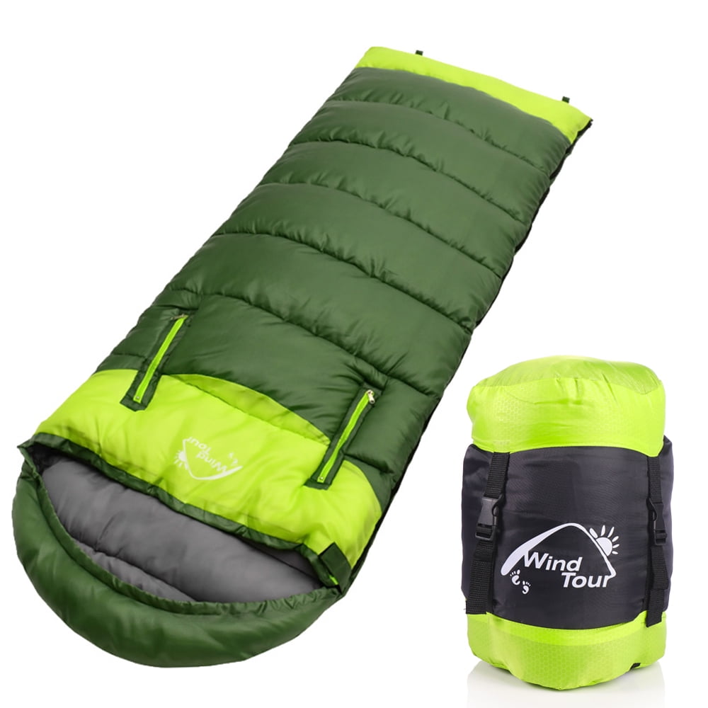 Zone Tech Double Camping Sleeping Bag with 2 Pillows – 3-4 Season 
