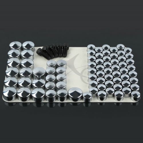 XFMT Chrome ABS Bolt Topper Caps Set Compatible with Harley Touring Electra Glide Road King 2007-2013
