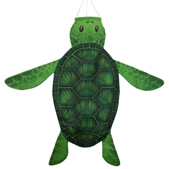 In the Breeze 5169 — Sea Turtle 38-Inch 3D Windsock - Colorful, Realistic Turtle Hanging Décor for Yards and Gardens
