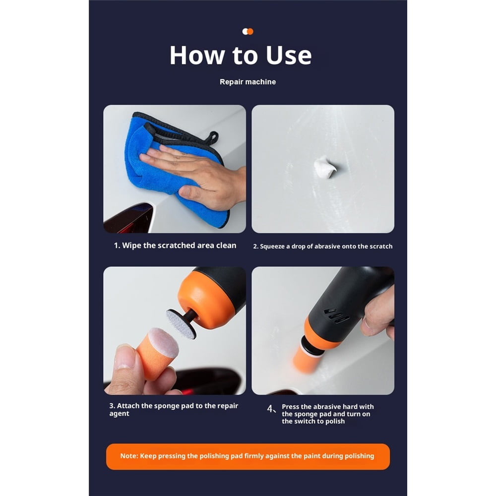 Mini Cordless Buffer Polisher - Portable Polishing Machine Kit for Car Detailing, Rechargeable , extra 5 PCS Attachments