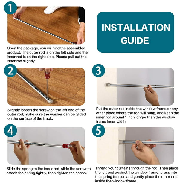 Oval Tension Rods Adjustable Width, How To Tighten A Curtain Rod