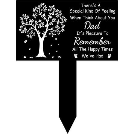 Memorial Stake Acrylic Grave Stake Cemetery Markers for Graves Tree of Life Pattern Cemetery Memorial Plaque