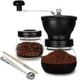 thumbnail image 1 of Coffee Grinder Manual Burr with 2 Glass Jars(11oz Each)  Hand Bean Coffee Grinder Mill with Ceramic Burr  Hand Crank/Handheld Coffee Grinder Small Portable with Brush/Spoon for Camping, 1 of 9