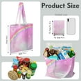 thumbnail image 2 of Reusable Canvas Tote Bag – Abstract Geometric & Rainbow Gradient Pattern – Boho Watercolor Beach & Patriotic Starry Night Print – Eco Cotton Bag for Women, USA Pride & Everyday Use, 2 of 7