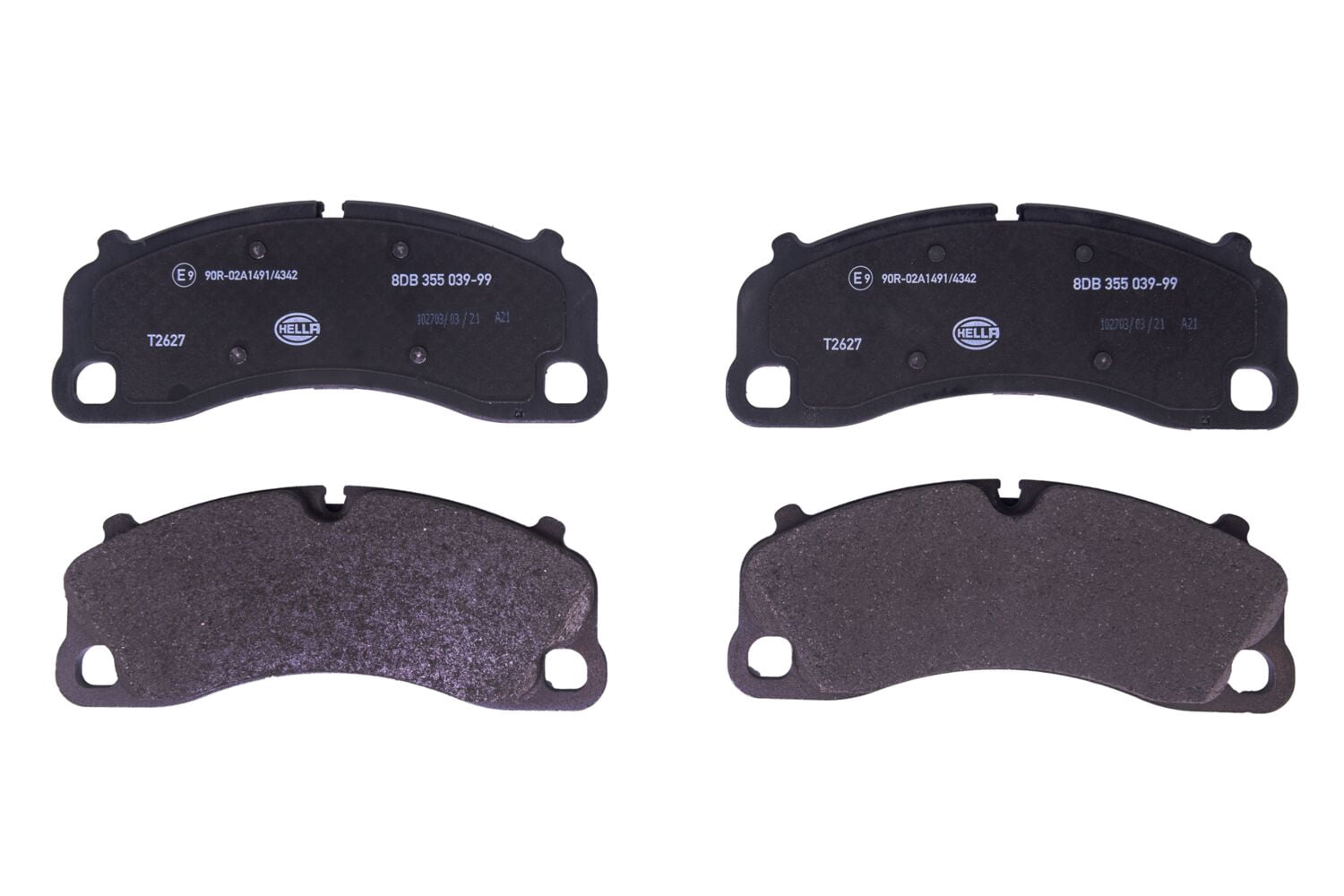 HELLA 355039991 OE Formulated Low-Metallic Disc Brake Pad Set