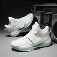 thumbnail image 2 of Novetra Men's Basketball Shoes Breathable Anti Slip Wear Resistant Super Light Sneakers Outdoor Cushioning Workout Fashion Running - A-WHITE_4, 2 of 5