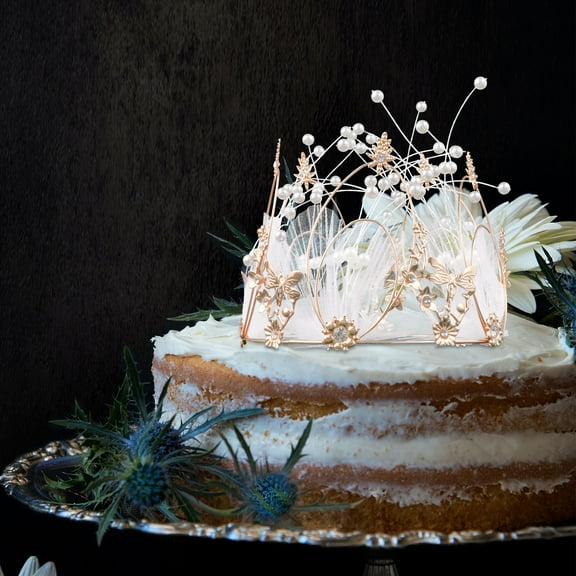 WRITWAA Cake Accessories Crown Decor Golden 1 Pc