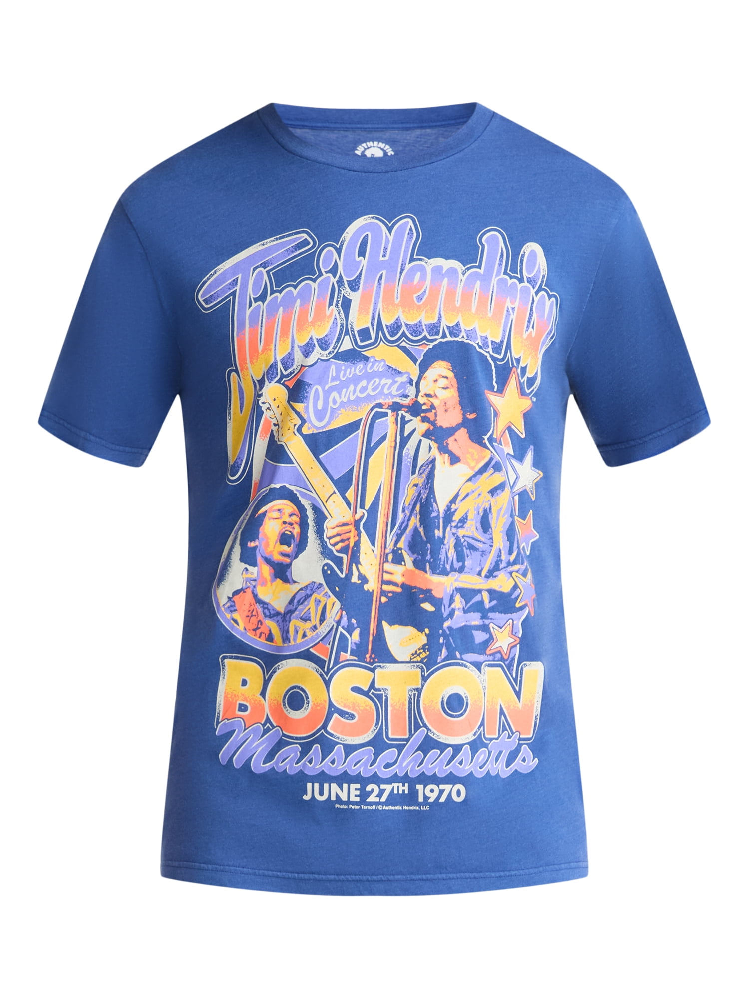 Jimi Hendrix Men's and Big Men's Boston Graphic Tee, Sizes S-3XL