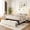 Cream White, Chenille Fabric, variant on Amolife Queen Bed Frame with Chenille Wingback Storage Headboard, Oversized Drawer, LED Light & Charging Station, No Box Spring Required, Cream White