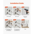 thumbnail image 4 of KFFKFF Bathroom Safety Rail, 31.5 Inch U-Form Disability Support Bar, 304 Grade Stainless Steel Elderly Safety Stand, Toilet Support Bars with Non-Slip Grip, 300 Lbs Weight Limit Stability Rail, 4 of 9