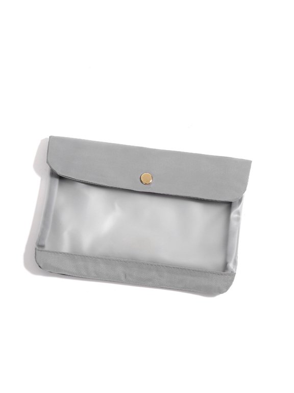 Travel Washable Dustproof Cosmetic Bag Waterproof Small Mask Storage Bag Portable Organizer Case Masks Bag Clip Handbag Saves To Box GREY
