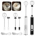 thumbnail image 1 of Mousseur à Lait Électrique Fouet à Main Rechargeable Batteur à Œufs Automatique 3 Vitesses Mixeur Matcha Café, 1 of 8