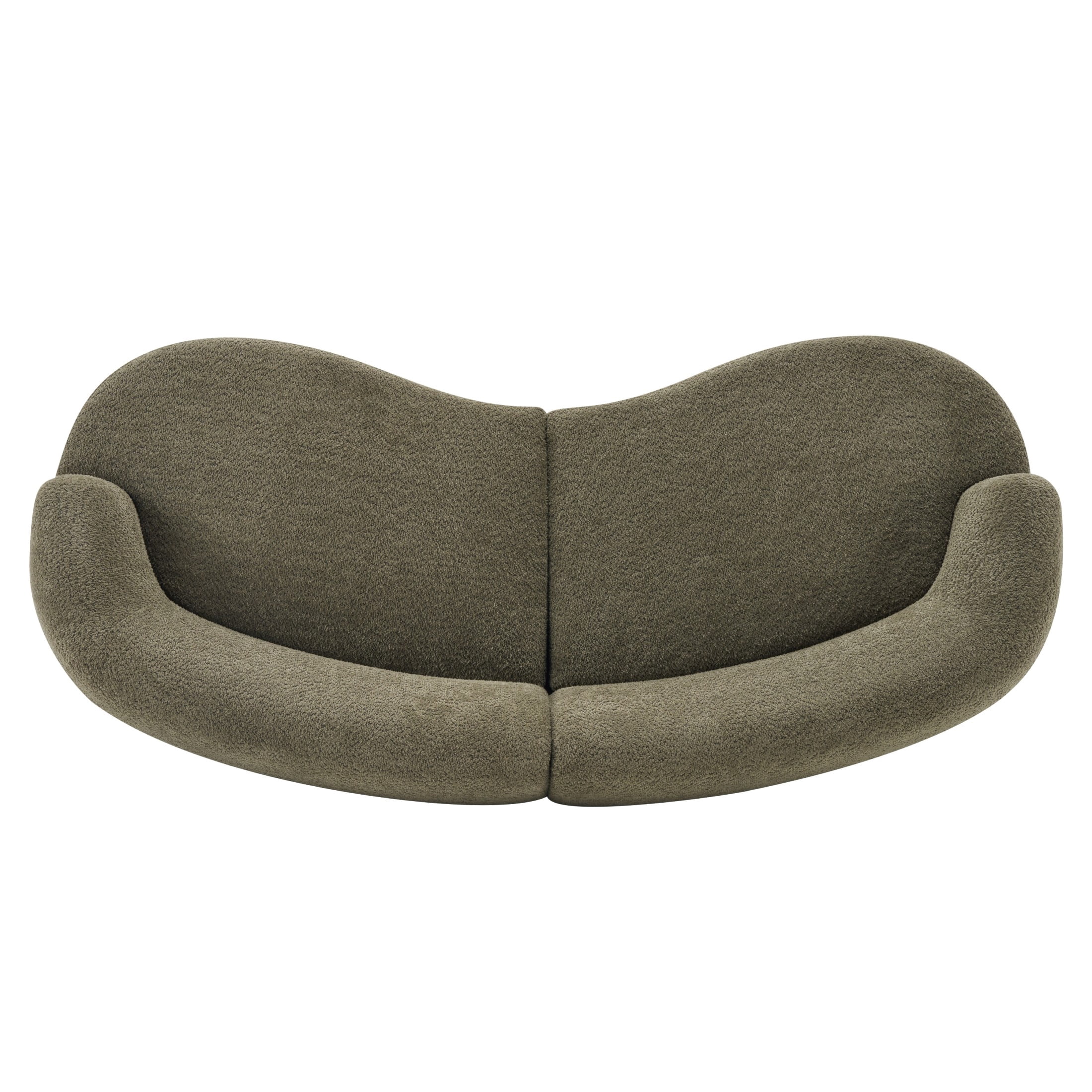Christopher Knight Home 81.1" Curved Modular Boucle Sofa, 3-Seat Living Room Couch, Olive Green