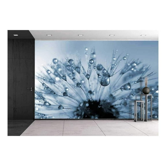 wall26 - Dewy Dandelion Close Up - Removable Wall Mural | Self-Adhesive Large Wallpaper - 66x96 inches