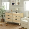 LuxenHome Light Oak Manufactured Wood 6Drawer Bedroom Dresser