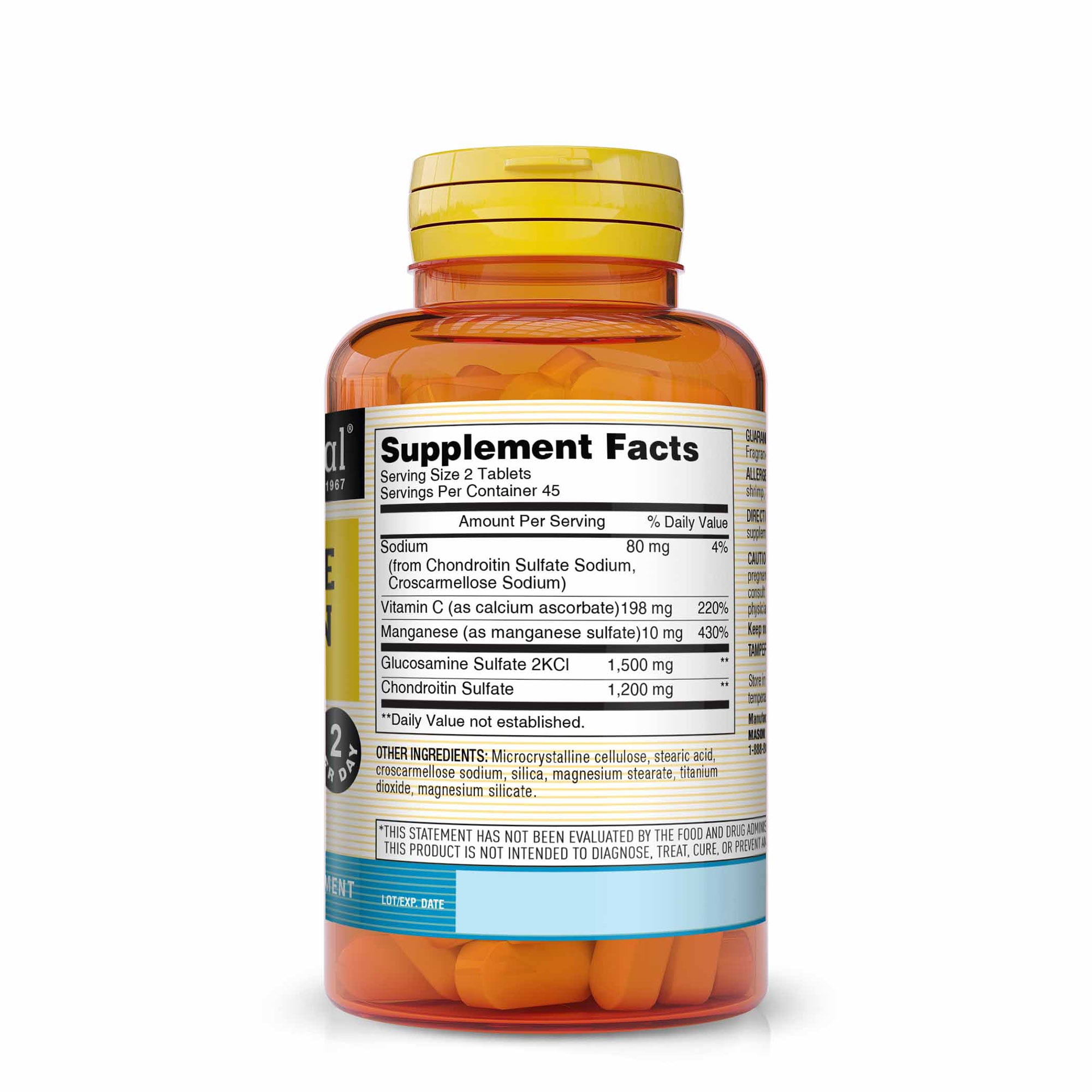 Mason Natural Glucosamine Chondroitin 1500/1200 Supports Joint Health, 90 Capsules