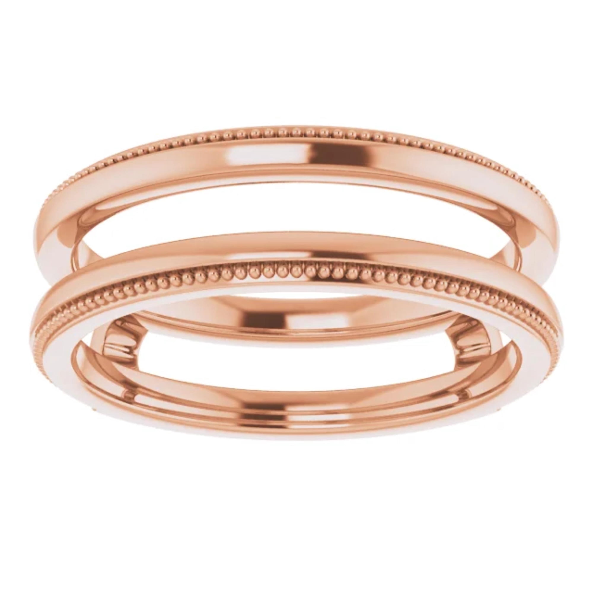 925 Sterling Silver 14K Rose Gold Finish Polished Plain Enhancer Wrap Engagement Wedding Ring