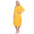 thumbnail image 3 of Pastel by Vivienne Women's Cocoon Midi Dress Plus Mustard XXX-Large, 3 of 4