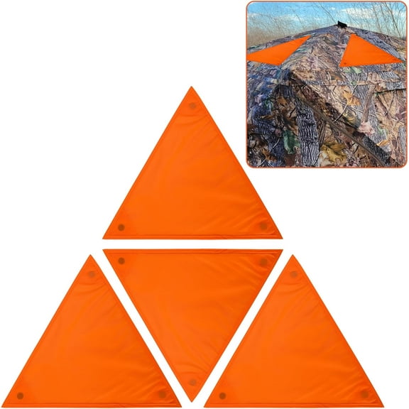 4 Pcs Blaze Orange Safety Panels,Waterproof Hunting Safety Blind Panels with 12 Buttons & Storage Bag,Portable Blind Cover for Ground Blind Tree Stand