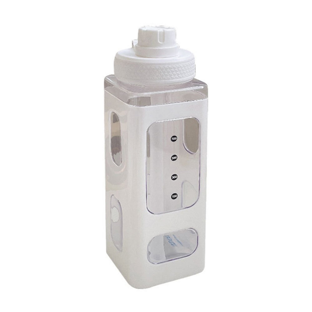 30 Oz Milk Carton Water Bottle with Straw- Clear Square Bottles ...