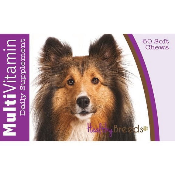 Healthy Breeds Dog Multi-Vitamin Soft Chew for Shetland Sheepdog, Daily Vitamin and Mineral Supplement, 60 Count