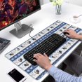 thumbnail image 2 of Long Mouse Pads for Desk,Blue Chicken Stripe Pattern Desk Mats on Top Of Desks, Desk Mouse Pad Extra Large with 3mm Non-Slip Base and Stitched Edge for Gaming,Office,Work,Home 31.5x15.7in, 2 of 5