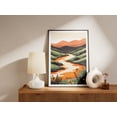 thumbnail image 2 of Orange River Valley Landscape Poster Modern Art Print Nature Wall Art Abstract Mountain Scene Home Decor Orange and Green Decor Illustrated - Poster Unframed, 2 of 3