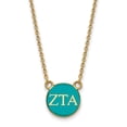 thumbnail image 1 of Solid 925 Sterling Silver with Gold-Toned Zeta Tau Alpha Extra Small Enl Pendant with Necklace (12mm), 1 of 1