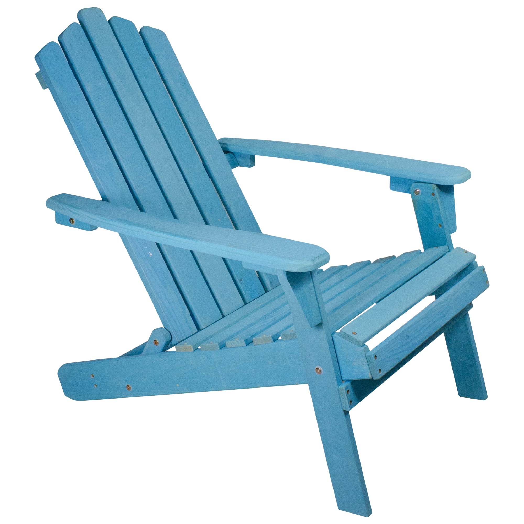 36" Blue Classic Folding Wooden Adirondack Chair Walmart Canada