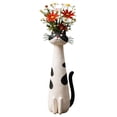 thumbnail image 5 of Handcrafted Quirky Cat Vase, Whimsical Cat Flower Vase, Funny Kitty Planter for Desk, Shelf, Boho Home Decor, Unique Gift for Cats Lovers A, 5 of 9