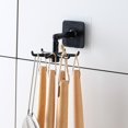 thumbnail image 4 of Kitchen Utensil Hanger with 6 Hooks, 2 Pack Under Cabinet Utensil Holder 360° Rotatable Kitchen Hooks Utensil Rack Space Saving, 4 of 5