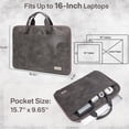 thumbnail image 3 of Aisboks PU Leather Laptop Bag 15.6''-16'',Premuim 180°Full Opening Laptop Case, Slim Laptop Sleeve with Luggage Strap&Accessory Pocket, Grey,Father's Gift, 3 of 7