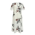 thumbnail image 4 of PATLOLLAV Summer Womens Dresses Ladies V-Neck Short Sleeve Print Dress with Pocket, 4 of 5