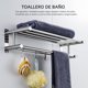 thumbnail image 2 of Toallero de Baño de Pared, Estantes de Toallas Acero Inoxidable, con Barras y 4 Ganchos Extraíbles, Toallero Repisa de Toalla a Prueba de Oxido, Porta Toallas para Baño 23 Pulgadas, Plata, 2 of 4