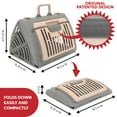thumbnail image 2 of Sport Pet Designs Cat Carrier, Foldable Plastic, Medium, 25 lb Limit, Gray, 15.25" L x 18.5" W x 14.25" H, 2 of 7