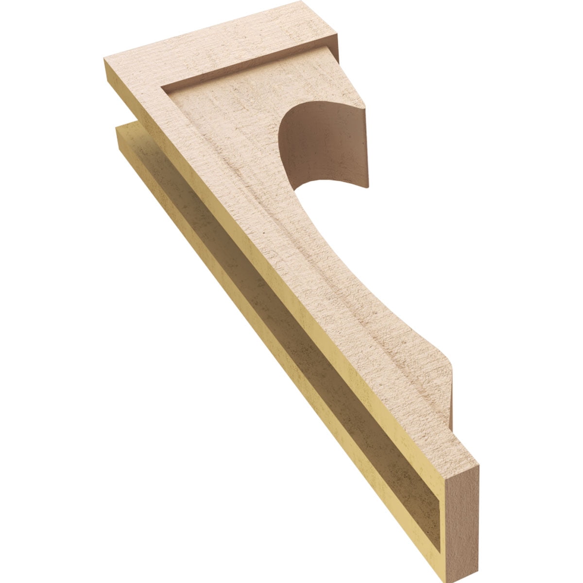 6"W x 12"D x 36"H Thin Emerson Rough Cedar Woodgrain TimberThane Corbel, Primed Tan